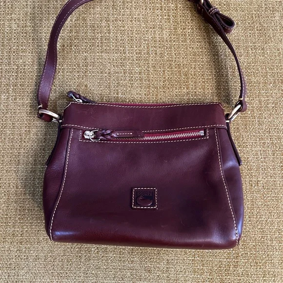 Dooney & Burke Brown Leather Shoulder Bag - Picture 1 of 9